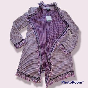 🌼HP🌼 St. John Collection Mina Artistic Fringe Purple Cardigan - M